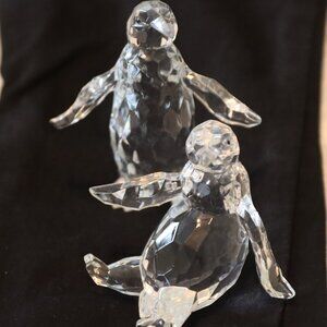 Roman Inc Acrylic Penguin Figurines Set of Two One Standing and One Sitting